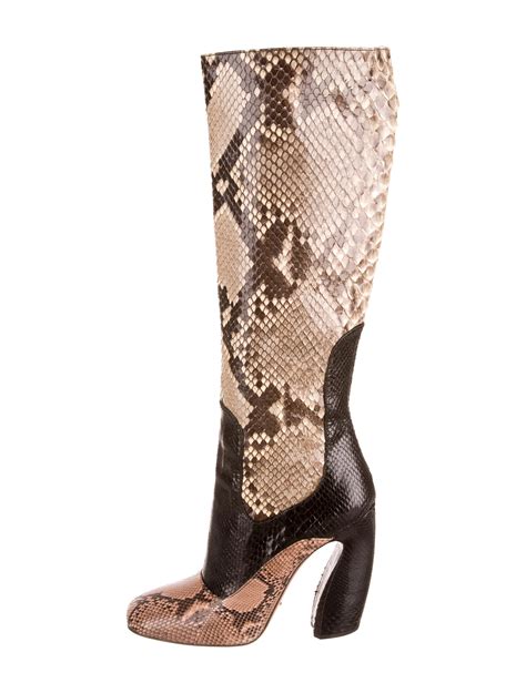 prada pointed boots|prada snakeskin boots.